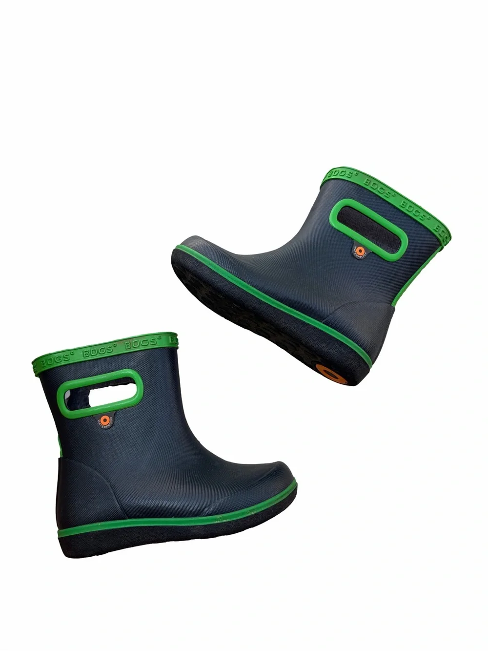Bogs Toddler Size 7 Skipper II Solid Navy Green Rain Boots Waterproof Snow